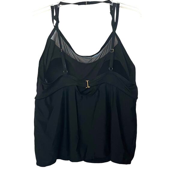 CATALINA SWIMWEAR TOP, SPAGHETTI STRAPS, PADDED BRA, WOMENS, 3X (22W-24W), BLACK - Picture 7 of 12